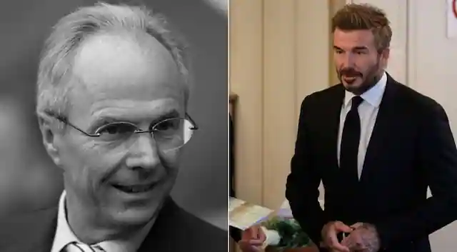 David Beckham pays his respects at former England manager Sven-Goran Eriksson's funeral in Sweden